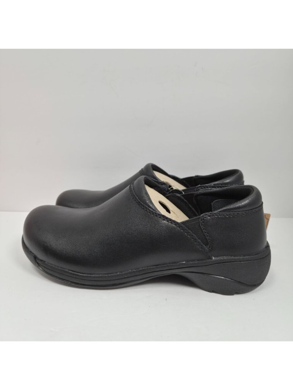 Mozo Forza Oil Slip Resistant Traction Women's Black Leather Clog US Sz 7.5 NWT - Picture 2 of 8